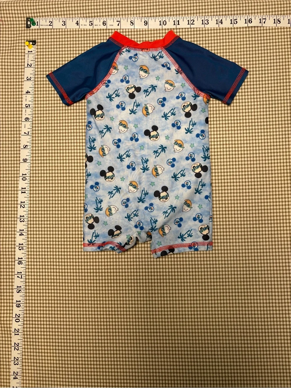 Disney Baby Mickey Mouse Donald Duck Rash Guard Swimsuit Romper 3-6 Months